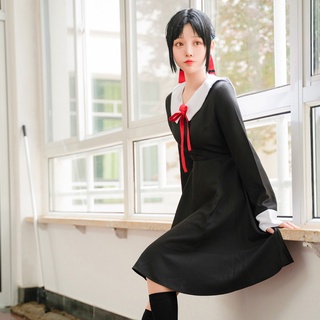 ShopeeTop10☃Women Girl Kaguya Sama Love is War Fujiwara Chika Cosplay Costume High School Uniform Dr