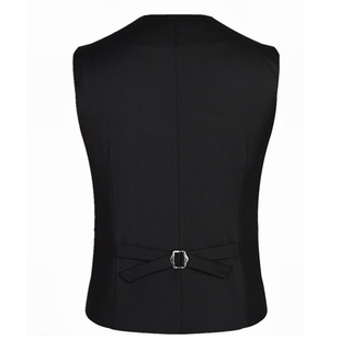 ❤Yar_Business Men 4 Buttons V-Neck Sleeveless Waistcoat Slim Fit Working Wedding Vest (7)