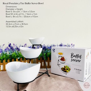 [3 Tier] Royal Dine Porcelain Buffet Server-Bowl