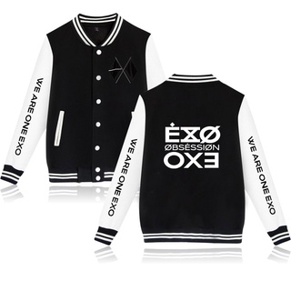 Kpop Exo Sixth Album Obsessed With Xexo Printed Baseball Jersey Baseball Jacket Clothing Streewears