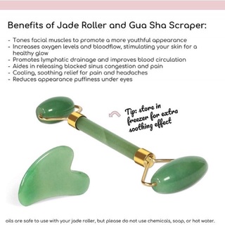 Guasha Facial Beauty Massage Tool Jade Roller Face Massager 100% Jade material