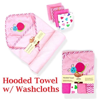 stock ❣ 5pc Set Baby Hooded Towel And Facial Washcloths ❣