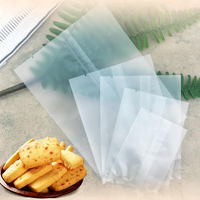 100Pcs Cookie Packaging Bags Cupcake Wrapper Self Adhesive Translucent Bags