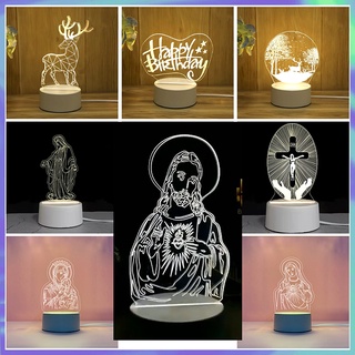 Creative 3color 3D LED Night Light LED Energy saving bedside Easter Table Lamp For Holiday Gift
