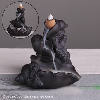 Incense Burner Shaped Teahouse Temple Waterfall Burner Censer Conch Crafts