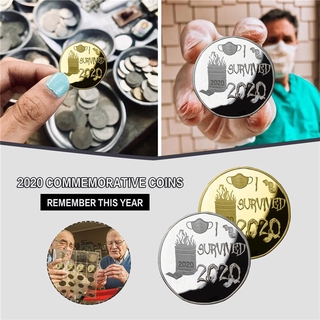 I SURVIVED 2020 Coins Memories Lucky Commemorative Coin Collectors Memento Metal Gold Collectible