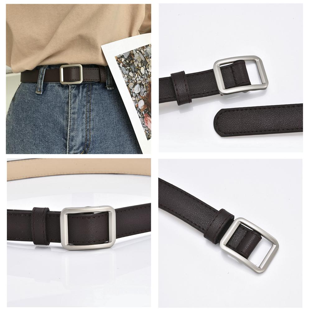 Fashion Nonporous Square Buckle Versatile Wild Leather Belt (1)