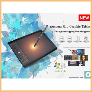 【Available】10moons G10 Graphic Tablet 8192 Levels Digital pad Drawing No need charge Windows Android
