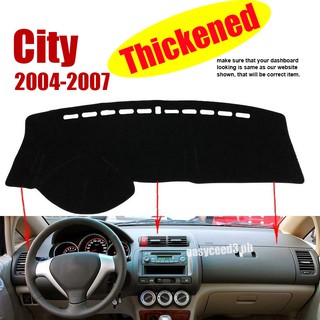 For Honda City 2004 2005 2006 2007 Car Accessories Sun Protection Car dashboard covers mat Anti-Slip Mat Dashboard Cover Pad Sunshade Dashmat Polyester Black Flannel Leather material