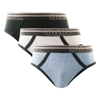OMNI By SO-EN Men's 3in1 Noir Cotton Bikini Brief