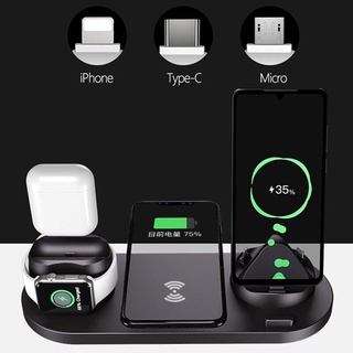 Wireless Charger 6 in 1 stand Wireless Charging Dock Compatible with AppleWatch ,Airpods QI,Iphone11 (9)