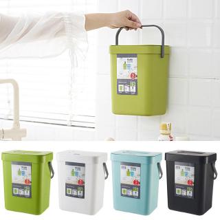 Creative Punch-free Wall-mounted Trash Can With Lid Hanging Bin Trash M4E0