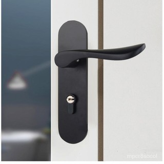 Door Handle Black Space Aluminum Door Handle Indoor / Bedroom Door Lock Split Mute Door Lock, Door H