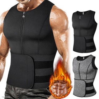 The new▥✟Men Body Shaper Waist Trainer Vest Slimming Sauna Sweat Compression Shapewear Fat Burner Wo