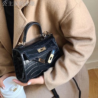 ∋✻❀Kelly Bag Mini Crocodile Pattern Handbag Messenger Bag Shoulder Bag