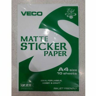 VECO Matte & Glossy Sticker Paper A4 10 sheets per pack