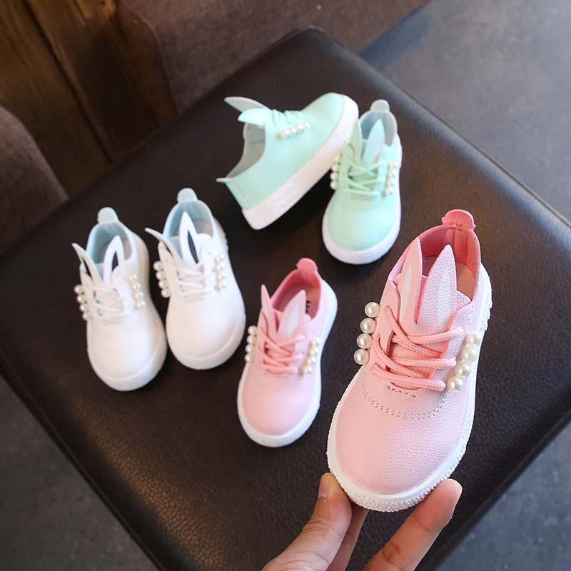 Baby Kids Pearl Princess White Sneakers Causal Shoes 0-3Yrs