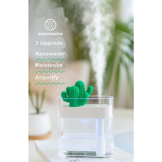 Ultrasonic Air Humidifier Clear Cactus USB Essential Oil Diffuser Purifier Aroma Diffusor Mist Maker (3)