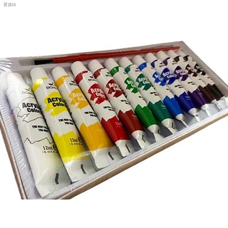 Itinatampok✽◘⊙HOKKA Acrylic/Water/Oil Color Paint A/W/O 12COLORS 12ML Per Bottle (1 Brush included)