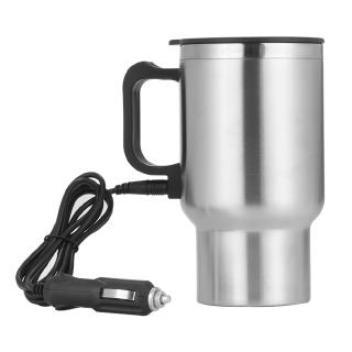 ❤M5❤ 12V 500ML Stainless Steel Cup Kettle Travel Coffee Mug Portable Electric Water Keep Warmer Kettle Cigar Lighter Cable