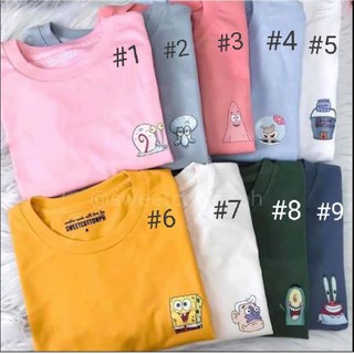 Spongebob Logo tshirt Freesize Pocket Tees Unisex Clothing Quality Mto Fashion Ph