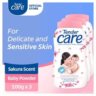 Tender Care Sakura Scent Hypo-Allergenic Baby Powder 100g, Pack of 3--------------------------------