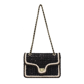 JASMIN NOIR Wool Women's Shoulder Bag Fashion Chain Handbag Small Square Sling Bag
