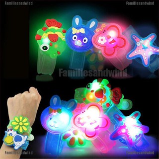 Familiesandwind Flashlight LED Wrist Watch Bracelet Toy Cute Cartoon Halloween Xmas Kids Gift