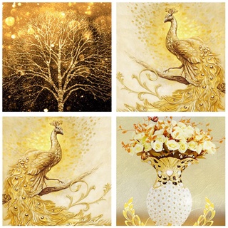 5D DIY Diamond Painting Golden Tree butterfly flower Picture Diamond Embroidery Mosaic Golden
