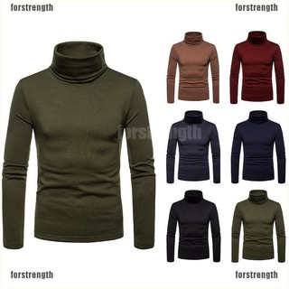 【COD•fors】Men Long Sleeve Thermal Cotton High Collar Skivvy Turtle Neck Sweate
