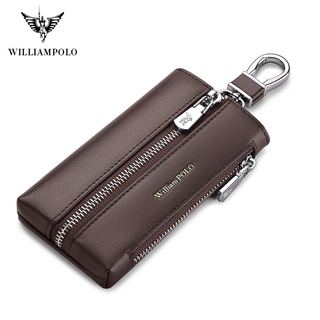 WILLIAMPOLO 2020 Genuine leather Key Wallet men's key chain coin purse High capacity universal Cowhi