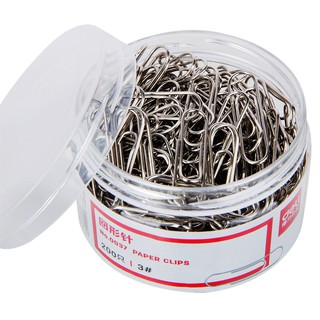 Deli Paper Clips Steel Wire Silver 200 Pieces
