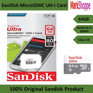 SanDisk Ultra Micro SD 64GB Class 10 Speed 80mb/s