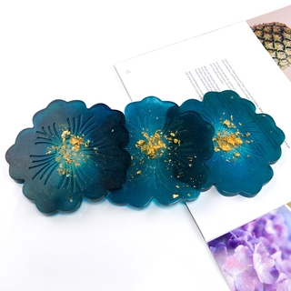 DIY Crystal Epoxy Mould Flower Shape Coaster Molder Handicraft Making Mould (7)