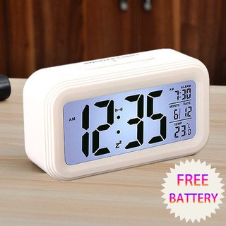 PYRA Digital Backlight LED Display Table Alarm Clock Snooze Thermometer Calendar Time