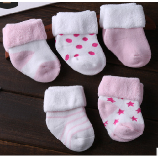 5 pcs baby socks newborn baby socks cotton boys and girls loose cotton slip socks boneless suture baby socks
