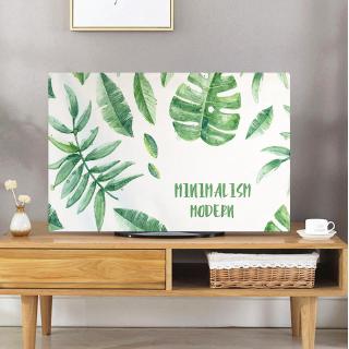 Fabric TV Dust Cover Cloth Watercolor Leaf Printed Pattern Short Plush Fabric Display Cleaning Cloth