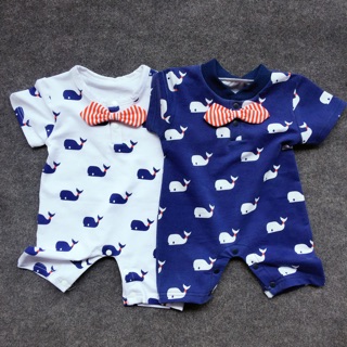 Baby Boy Instagram Look Whales Sailor Onesie Romper Overall (1)