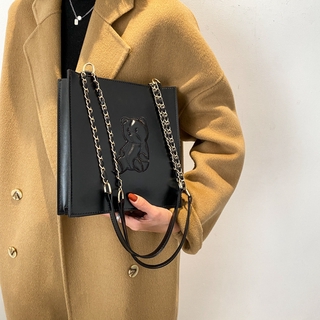 <24h delivery>W&G Vintage bear Leather Tote sling bag for women Shoulder Shopping Bag Handbag (3)