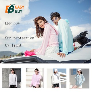 ❥Ready stock ❥ Couple models outdoor sun protection jacket windbreaker sun protection clothing Zipper Hooded Cycling Anti Uv Jacket (1)