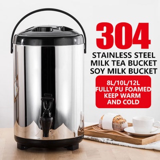 Soy milk barrel 8L 10L 12L with faucet stainless steel milk tea juice coffee insulation bucket