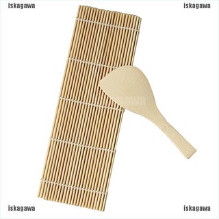{IGAWA} Sushi Rolling Maker Bamboo Material Roller DIY Mat and A Rice Paddle