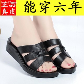 women's sandals▧Genuine leather sandals and slippers women s summer wear soft bottom 2021 new middl
