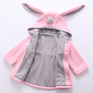 Spring Autumn Baby Kid Girls Jackets Rabbit Ear Cotton Winter Outerwear Children Hooded Coats 1 2 3 (6)