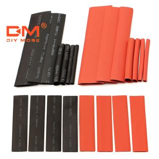 DIYMORE | 127pcs Red Black Polyolefin Heat Shrink Tubing Cable Tube Sleeving Kit Wrap Wire Set PE Heat Shrink Tubing Set Cable Sleeves