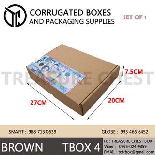 ON HAND Carton box TBOX-4 corrugated packaging Kraft Lowest price/ Brown Kraft Mailer Corrugated Box