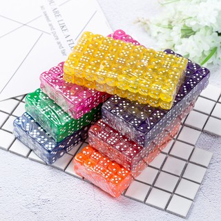 Wholesale 100PCS/Lot Drinking Dice 14MM Acrylic Dices Colored Board Game Dados Party Gambling Cubes