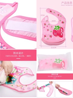 Foldable Waterpoof Baby Bibs With Detachable Food Catcher (5)