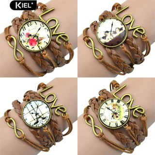 Kiel 6-12Charm Love 8-Shape PU Leather Faux Wrist Watch Bracelet