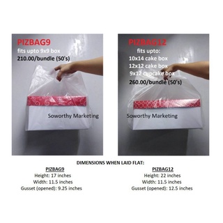 Cake / Pizza Plastic takeout courier bag 50pcs/bundle wTwu